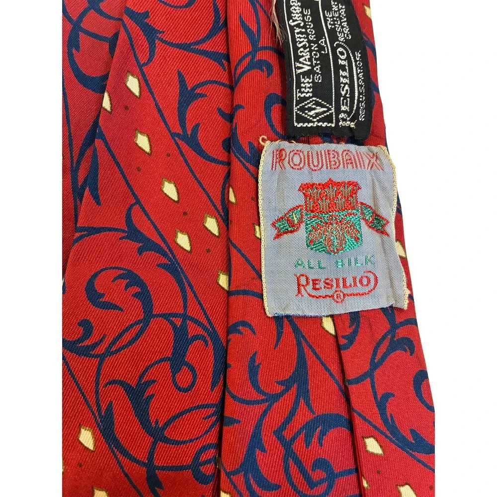Vintage Roubaix Silk Tie | Varsity Shop Baton Rouge LA, Red & Navy Necktie | MCM